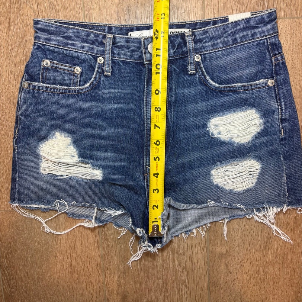 Lovers + Friends REVOLVE Ryan High Rise Distressed Denim Shorts Blue Size 26 - Picture 11 of 14